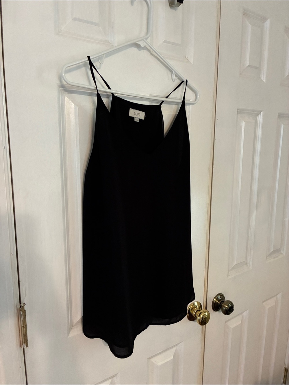 LOFT Black V-Neck Silk-Like Camisole